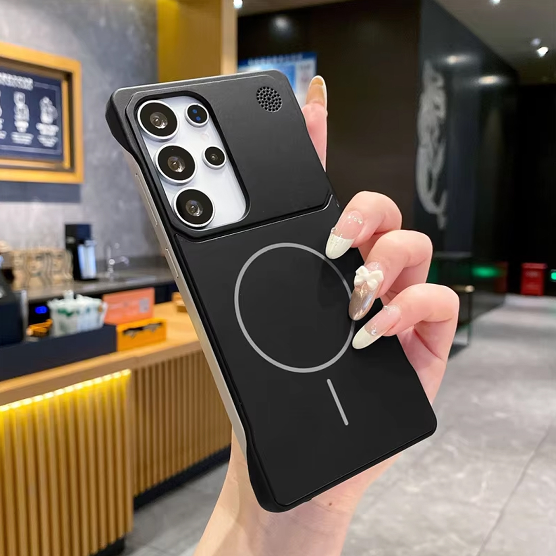 High Quality Plating Frameless Frosted PC Magnetic Charging With Aromatherapy Case for Samsung