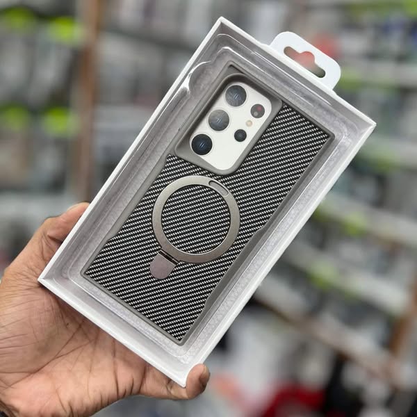 RMO Brand Premium  Shockproof Carbon Design Magsafe Stand  Case for Samsung