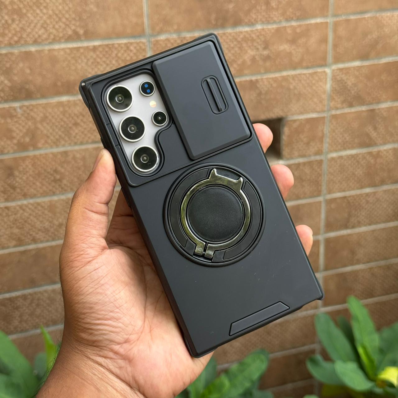 Shockproof Cam Shield Magnetic Ring Holder Cover for Samsung